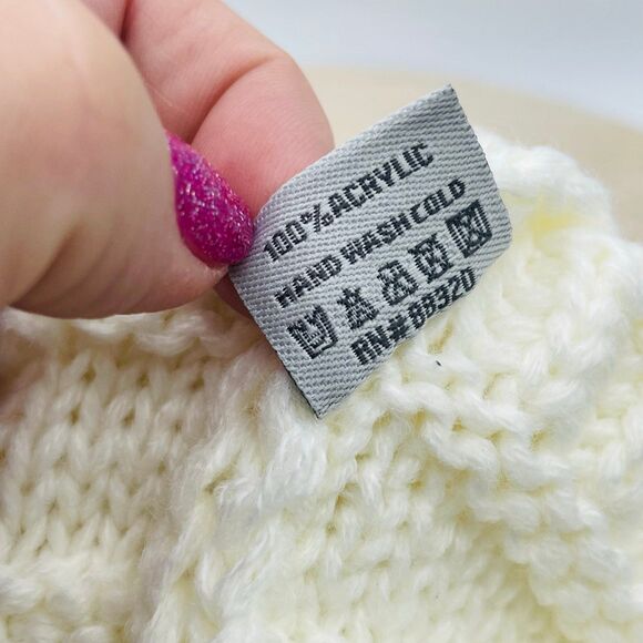 C.C. Winter Ivory Cream Hat Beanie Acryllic Knit Winter Attire - Picture 7 of 7